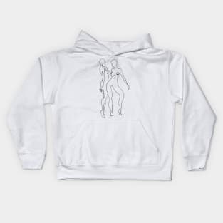 Gemini Celestial Line Art Kids Hoodie